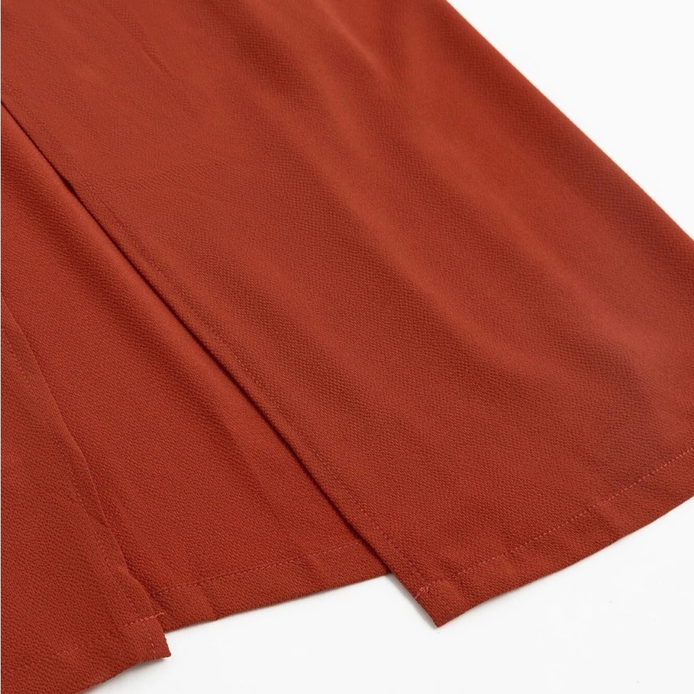 Plus Size Slit Cami Belted Jumpsuit Burnt Orange - Picture 7 of 9